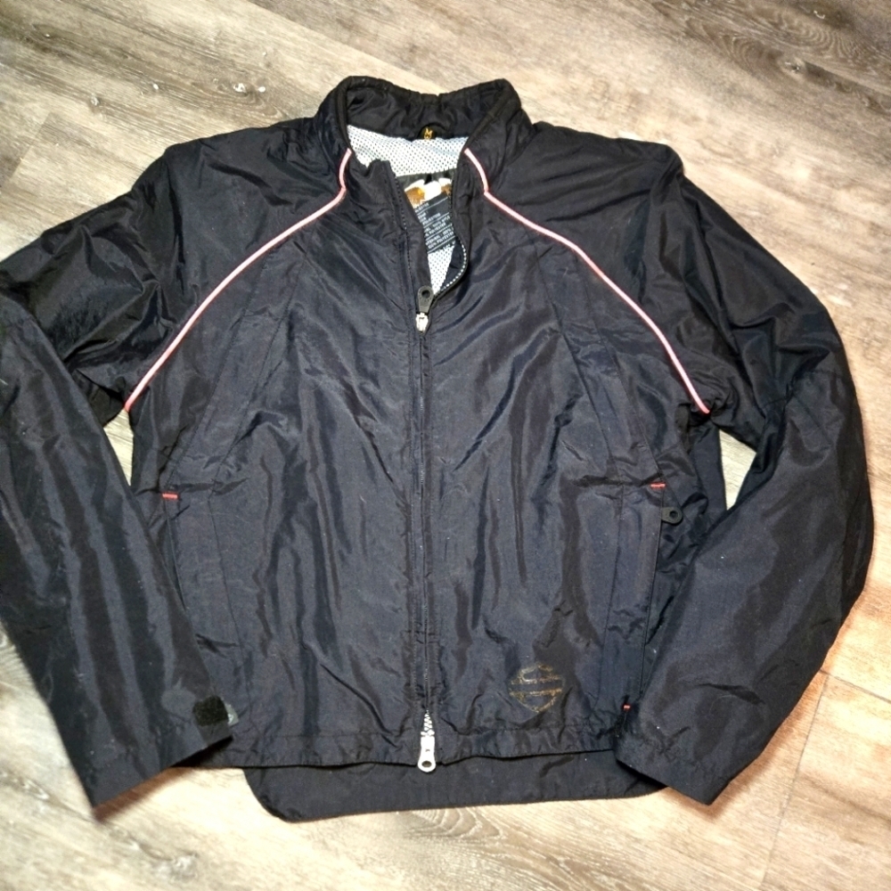 Harley-Davidson Motorcycle Zip-Up Summer Biker Black & Red Jacket Women…